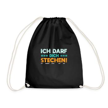 Ich Darf Dich Stechen! Legal - Turnbeutel - Schwarz - Vorne