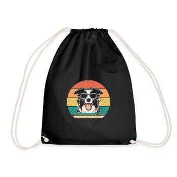Border Collie - Turnbeutel - Schwarz - Vorne