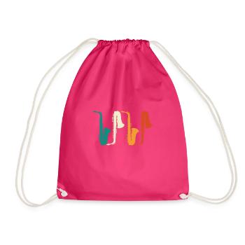 saxophone rétro vintage joueur de saxophone - Sac de sport léger - fuchsia - Devant