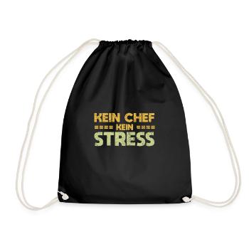 Kein Chef, Kein Stress - Turnbeutel - Schwarz - Vorne