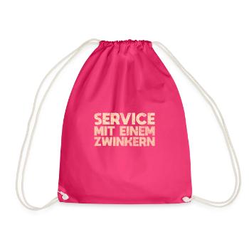 Service Mit Einem Zwinkern - Turnbeutel - Fuchsia - Vorne