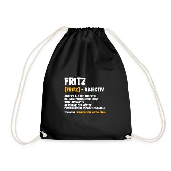 Fritz - Turnbeutel - Schwarz - Vorne