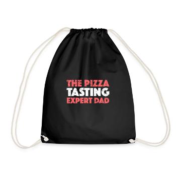 The Pizza Tasting Expert Dad - Drawstring Bag - black - Front