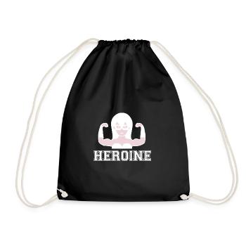 Heroine Heldin Cartoon Comic Power - Turnbeutel - Schwarz - Vorne