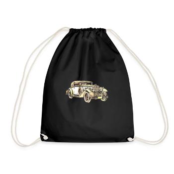 Oldtimer car retro - Drawstring Bag - black - Front