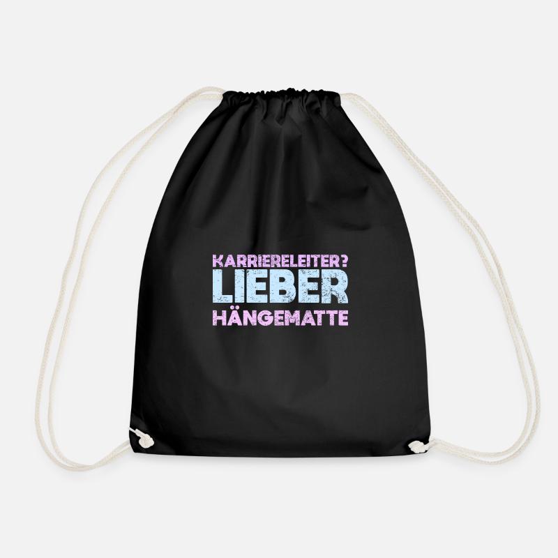 Karriereleiter? Lieber Hängematte - Turnbeutel - Schwarz