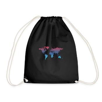 World map colorful - Drawstring Bag - black - Front