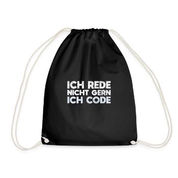Ich Rede Nicht Gern, Ich Code - Turnbeutel - Schwarz - Vorne
