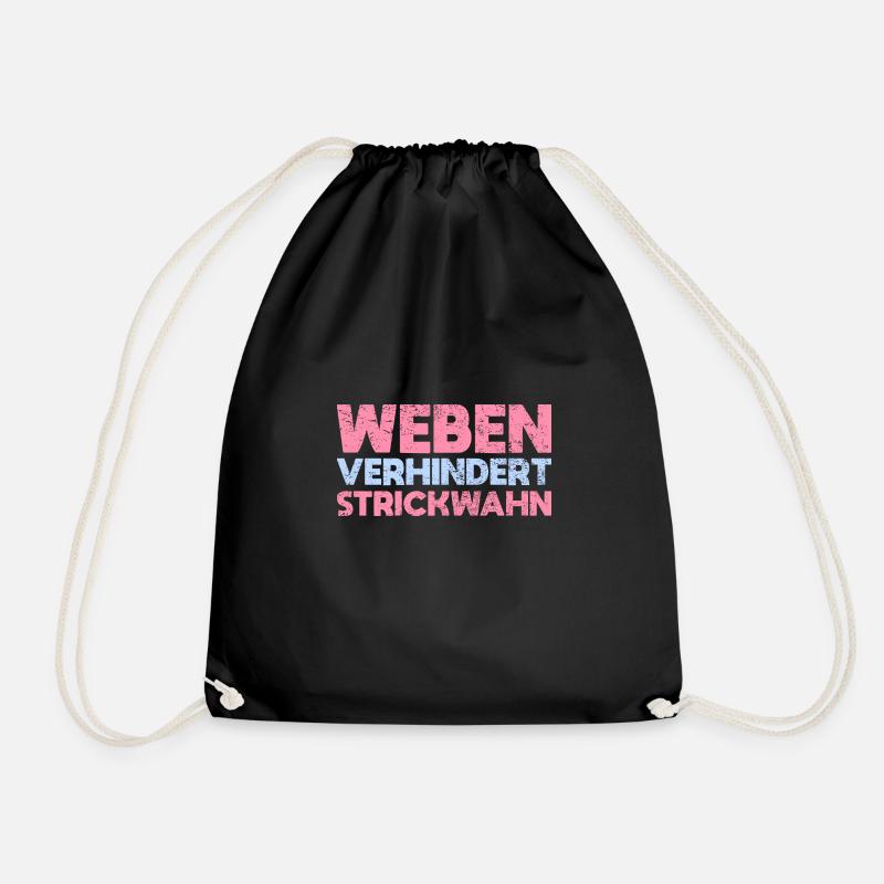 Weben Verhindert Strickwahn - Turnbeutel - Schwarz