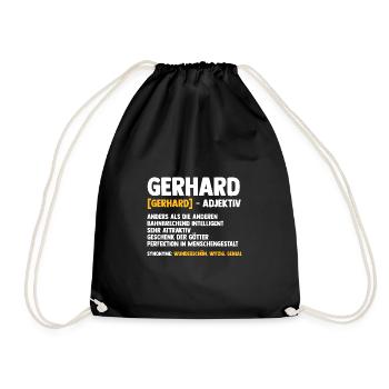 Gerhard - Drawstring Bag - black - Front