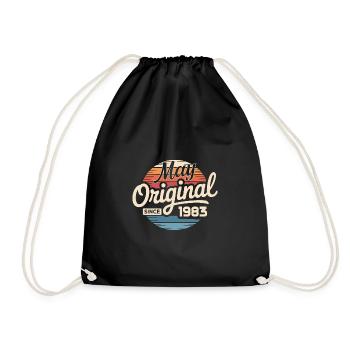 Legendary since May 1983 – Retro Vintage 1983 - Drawstring Bag - black - Front