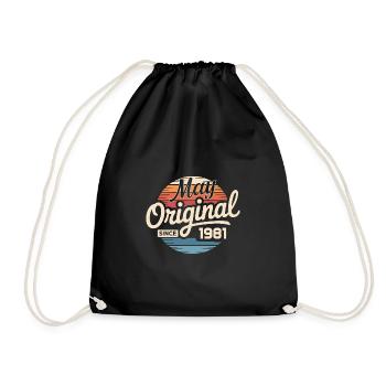Legendary since May 1981 – Retro Vintage 1981 - Drawstring Bag - black - Front