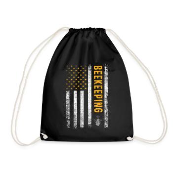 USA Beekeeper Beekeeping Honey Hobby Honey Bee - Drawstring Bag - black - Front