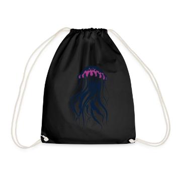 Flotter et briller, méduse avec des tentacules - Sac de sport léger - noir - Devant