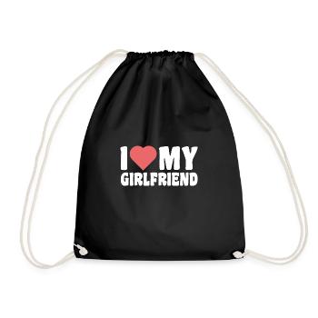 I Love My Girlfriend J'aime Ma Copine St Valentin - Sac de sport léger - noir - Devant