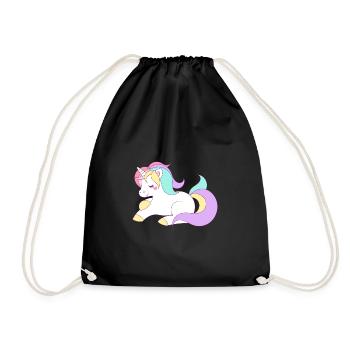 Licorne licorne douce - Sac de sport léger - noir - Devant