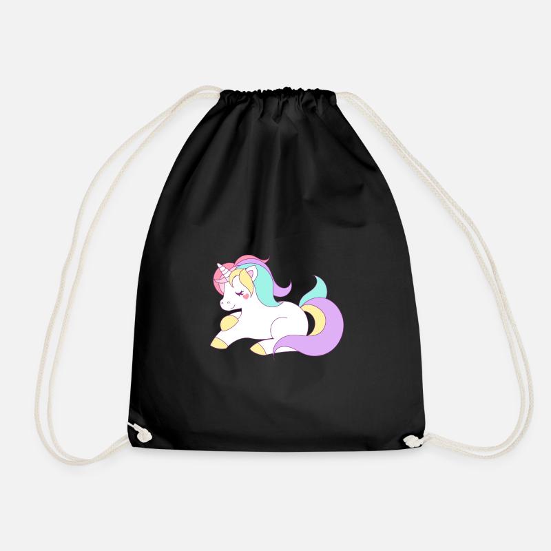 Einhorn süßes Unicorn - Turnbeutel - Schwarz