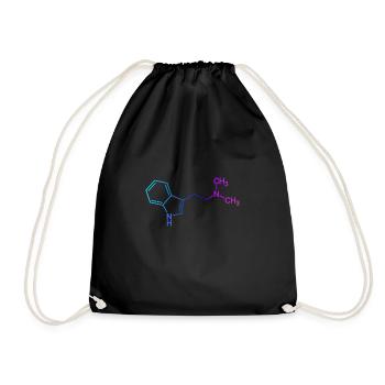 Ayahuasca DMT molecule N,N-dimethyltryptamine - Drawstring Bag - black - Front