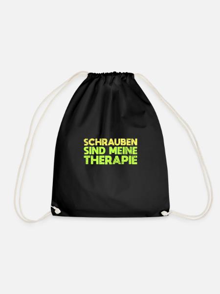 Schrauben Sind Meine Therapie - Turnbeutel - Schwarz