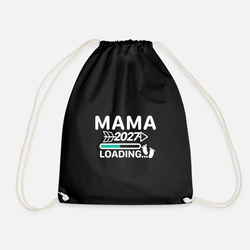 Mama 2027 - Ladebalken Schwangerschaftsankündigung - Turnbeutel - Schwarz