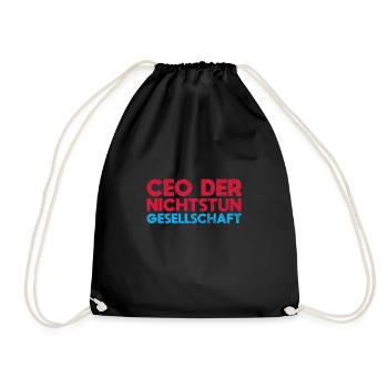 CEO Der Nichtstun Gesellschaft - Turnbeutel - Schwarz - Vorne