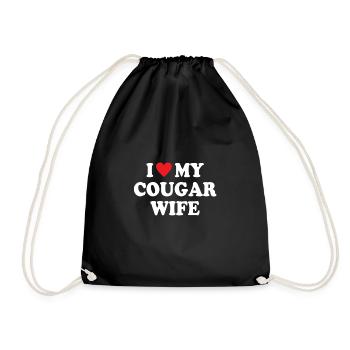I Love My Cougar Wife - Turnbeutel - Schwarz - Vorne