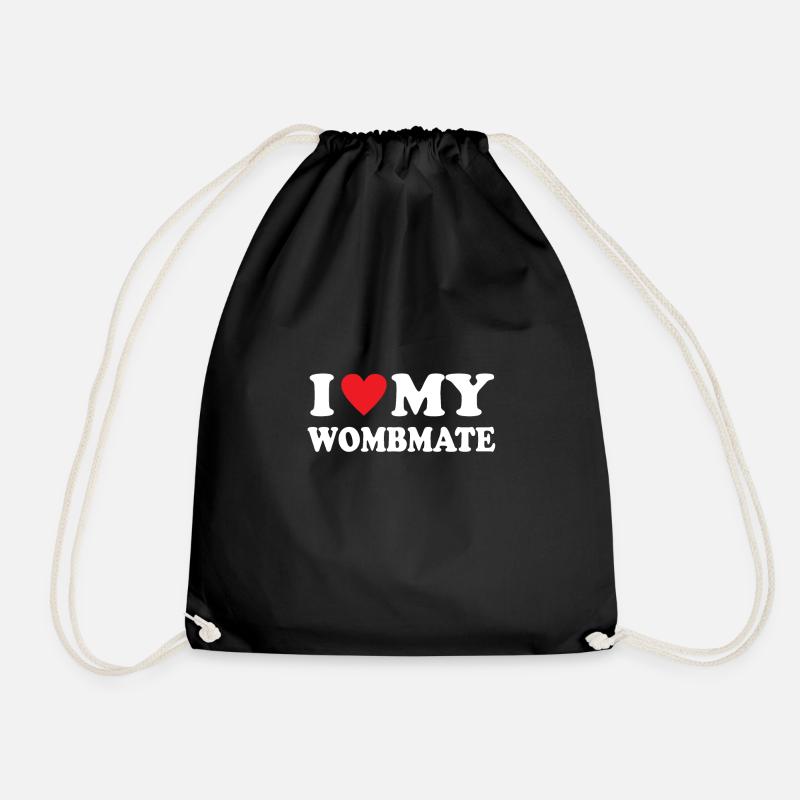 I Love My Wombmate - Turnbeutel - Schwarz