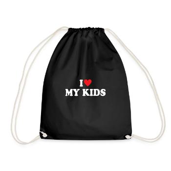 I Love My Kids - Drawstring Bag - black - Front