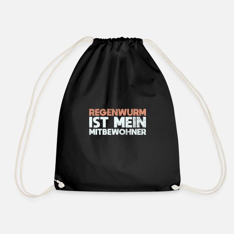 Regenwurm Ist Mein Mitbewohner - Turnbeutel - Schwarz