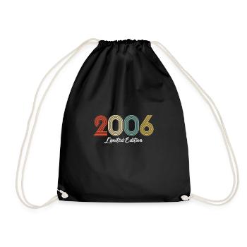 18th Birthday Gift 18 Years Old Boy Girl 2006 - Drawstring Bag - black - Front