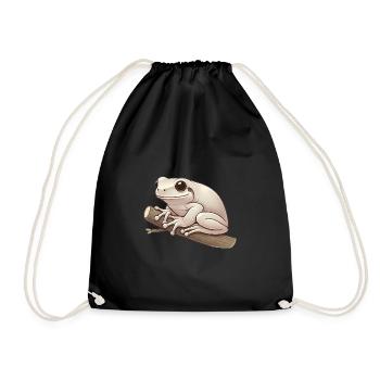 Realistic Tree Frog Soft Illustration - Drawstring Bag - black - Front