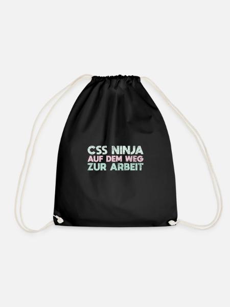 CSS Ninja Auf Dem Weg Zur Arbeit - Turnbeutel - Schwarz