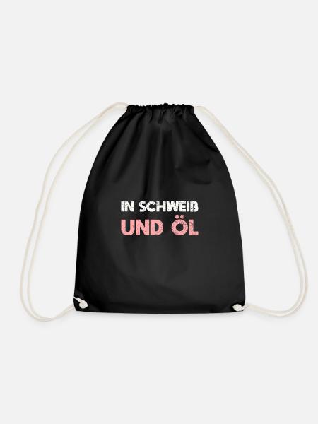 In Schweiß Und Öl - Turnbeutel - Schwarz
