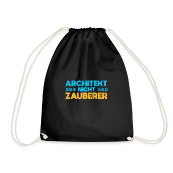 Architekt, Nicht Zauberer - Turnbeutel - Schwarz - Vorne