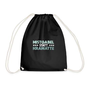 Mistgabel Statt Krawatte - Turnbeutel - Schwarz - Vorne
