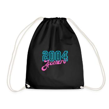 2004 Zomers Retro Neon Tee - Drawstring Bag - black - Front