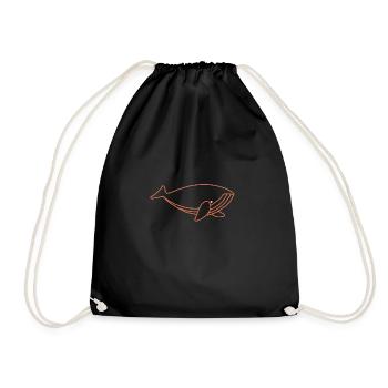 mignonne grosse baleine créatures marines - Sac de sport léger - noir - Devant