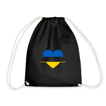 Ukraine Heart - Drawstring Bag - black - Front