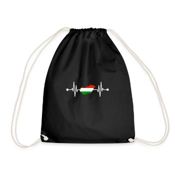 Hungarian Hungarian Heartbeat Hungary - Drawstring Bag - black - Front