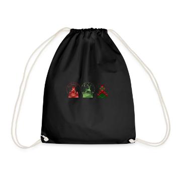 Christmas Tree Christmas Ball Christmas - Drawstring Bag - black - Front