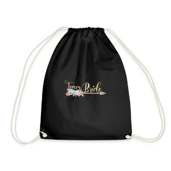 Team Bride Arrow Feather Flowers personnalisable - Sac de sport léger - noir - Devant