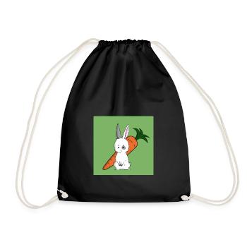 Confused Rabbit - Turnbeutel - Schwarz - Vorne