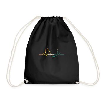 Hockey Players Heartbeat Hockey - Drawstring Bag - black - Front