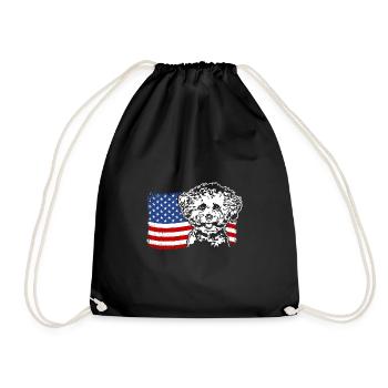 Bichon frisé US Amérique Drapeau Chiens Chien Wilsigns - Sac de sport léger - noir - Devant