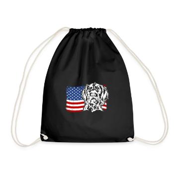 Allemand à poil dur US Drapeau de l’Amérique Wilsigns - Sac de sport léger - noir - Devant
