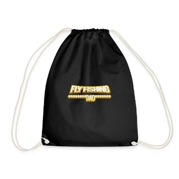 Fly Fishing Dad - Papa Lustig - Drawstring Bag - black - Front
