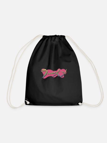 Ramen in grafitti style - Drawstring Bag - black