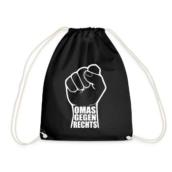 Omas gegen rechts - Turnbeutel - Schwarz - Vorne