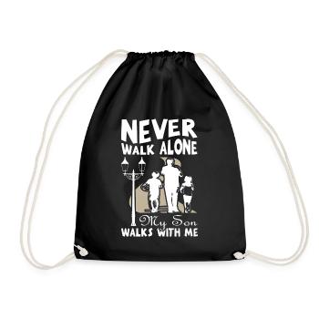 Never walk alone my son walk with me - Turnbeutel - Schwarz - Vorne
