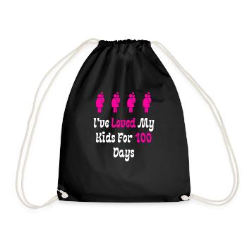 I've Loved My Kids For 100 Days - Drawstring Bag - black - Front